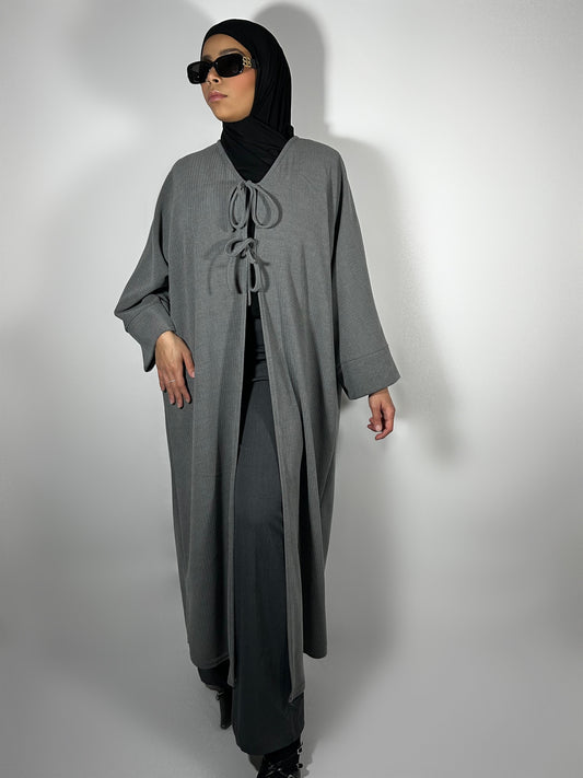 Kimono à nœud gris